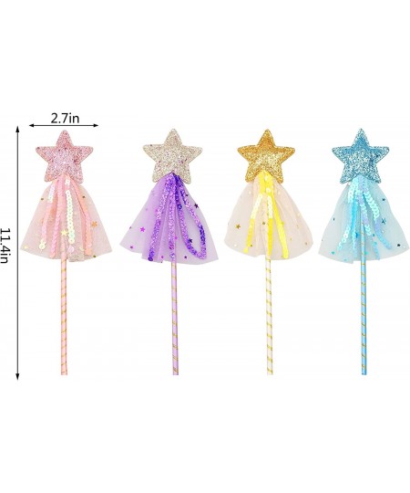 Glitter Princess Wand Kit Star Wands Fairy Magic Dress-up Wand Girls Fairy Wand for Girl's Princess Costume Role Play Birthda...