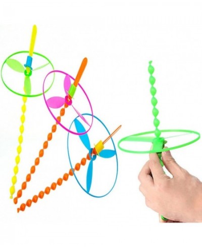 Flying Helicopter Toy 20 Pack Hand The Rotating Circle Helicopter Bamboo Dragonfly Hand Rub Plastic Propeller for Outdoor Toy...