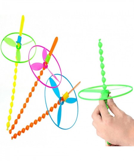 Flying Helicopter Toy 20 Pack Hand The Rotating Circle Helicopter Bamboo Dragonfly Hand Rub Plastic Propeller for Outdoor Toy...