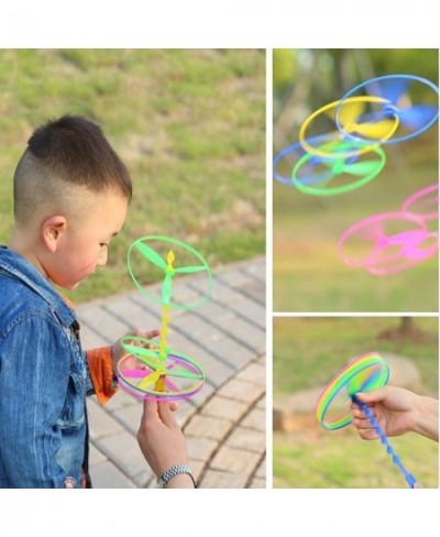 Flying Helicopter Toy 20 Pack Hand The Rotating Circle Helicopter Bamboo Dragonfly Hand Rub Plastic Propeller for Outdoor Toy...