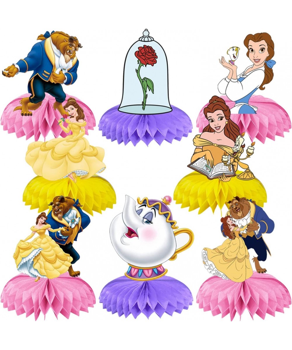 Beauty and the Beast Birthday Party Supplies Princess Belle Theme Table Decorations Honeycomb Centerpieces 3D Double Side for...