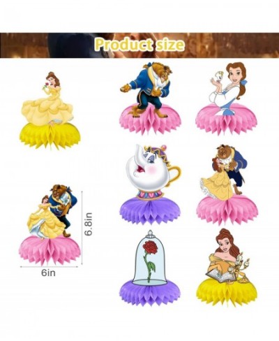 Beauty and the Beast Birthday Party Supplies Princess Belle Theme Table Decorations Honeycomb Centerpieces 3D Double Side for...