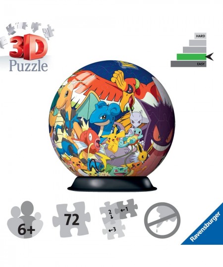 Pokemon 3D Jigsaw Puzzle Ball for Kids Age 6 Years Up - 72 Pieces $50.70 - 3-D Puzzles