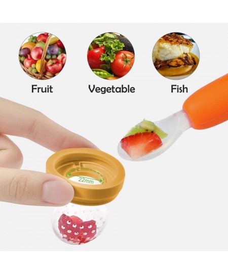 Baby Food Feeder Fruit Feeder Pacifier Silicone Baby Feeder for Babies Infant 4 Months+ BPA Free (1 Pack Mustard) $32.60 - Ba...