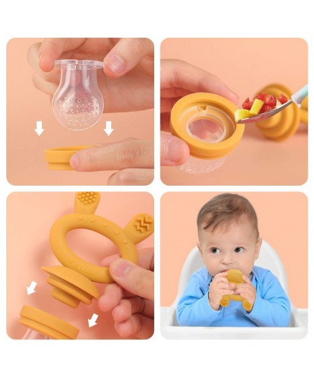 Baby Food Feeder Fruit Feeder Pacifier Silicone Baby Feeder for Babies Infant 4 Months+ BPA Free (1 Pack Mustard) $32.60 - Ba...