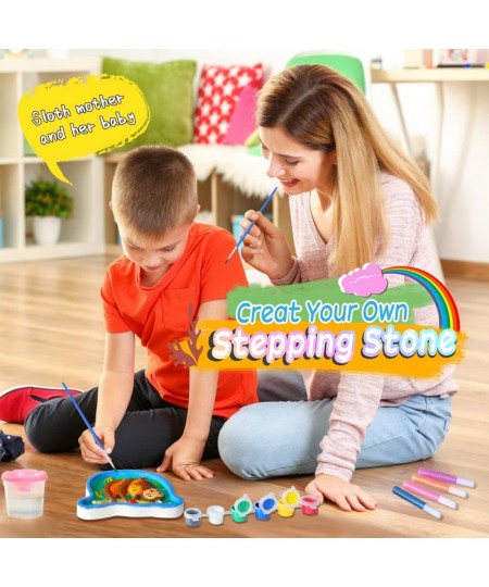 Watercolor Painting Stepping Stones 4 Pack Arts and Crafts for Kids Ages 3+ Create Your Own Ceramic Souvenir DIY Painting Cre...