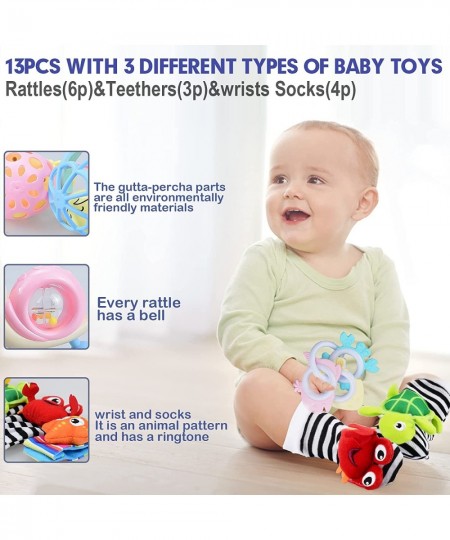 Baby Rattles Toys for 0-12 Months Teething Toys for Babies 0-6 Months Infant Newborn Baby Toys 0-6 Months Baby Toys for 6-12 ...