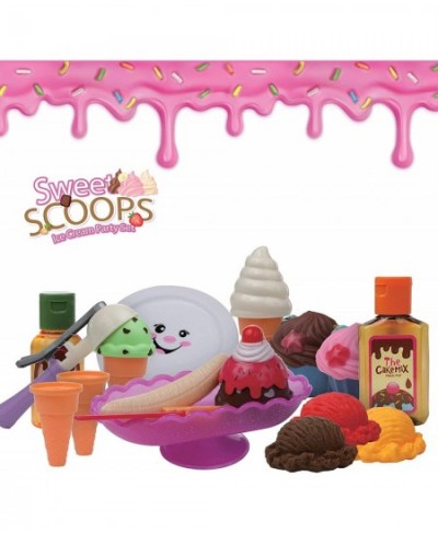 Ice Cream Toy Playset for Kids - Frozen Dessert Food Kitchen Set with Cake Ice Cream Scoops Cones and Accessories (58 Pieces)...