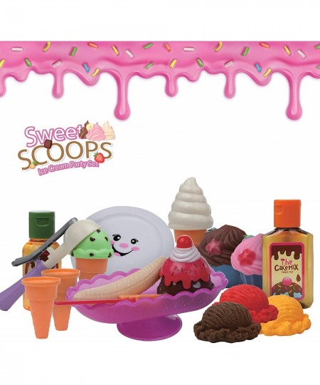 Ice Cream Toy Playset for Kids - Frozen Dessert Food Kitchen Set with Cake Ice Cream Scoops Cones and Accessories (58 Pieces)...