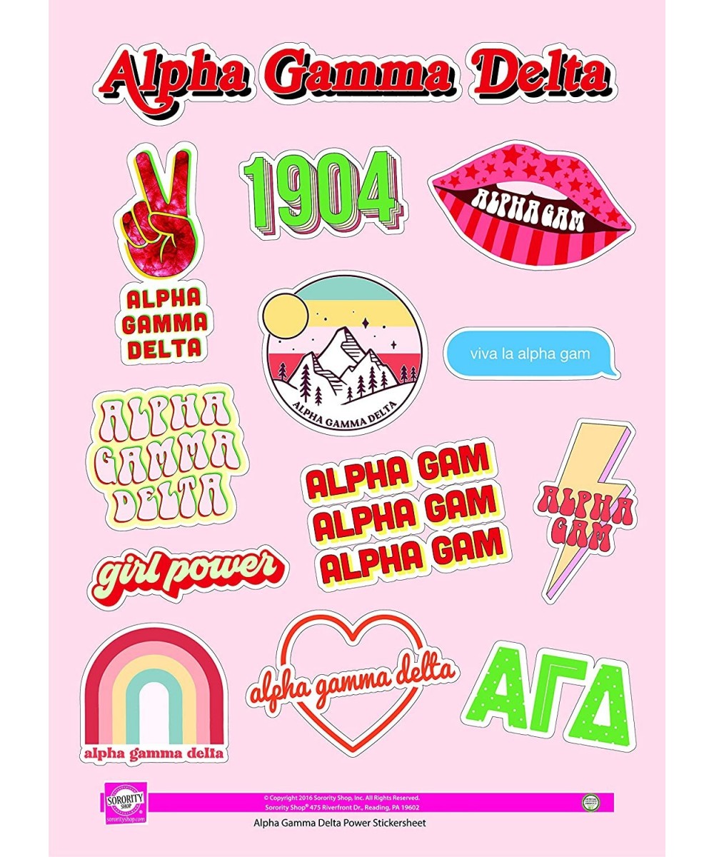 Alpha Gamma Delta - Sticker Sheet - Girl Power $20.15 - Kids' Stickers