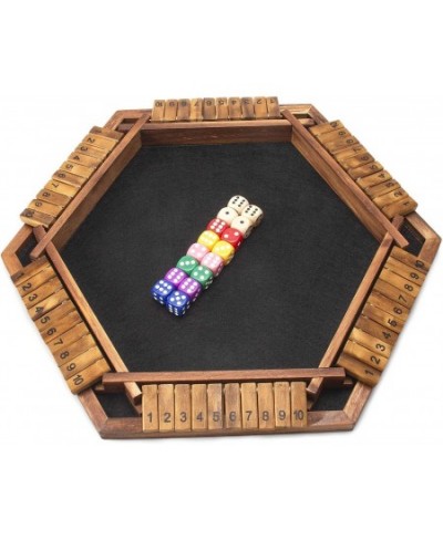 Upgraded 1-6 Players Shut The Box Dice Game Wooden Board Table Math Game with 16 Dice Shut-The-Box Rules Gift Box Packed Boar...