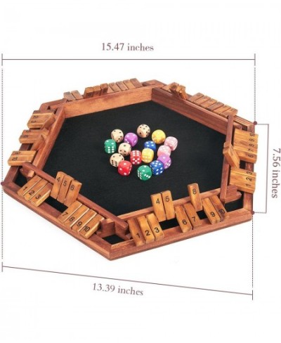 Upgraded 1-6 Players Shut The Box Dice Game Wooden Board Table Math Game with 16 Dice Shut-The-Box Rules Gift Box Packed Boar...