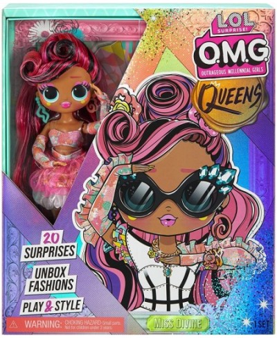 LOL OMG Queens Miss Divine Doll with 20 Surprises Including Outfit and Accessories for Fashion Toy Girls Ages 3 and up 10-inc...