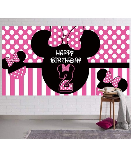 Minnie 2nd Birthday Backdrop Minnie 2nd Birthday Banner Party Supplies Minnie 2nd Birthday Decorations Second Birthday Photog...