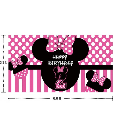 Minnie 2nd Birthday Backdrop Minnie 2nd Birthday Banner Party Supplies Minnie 2nd Birthday Decorations Second Birthday Photog...