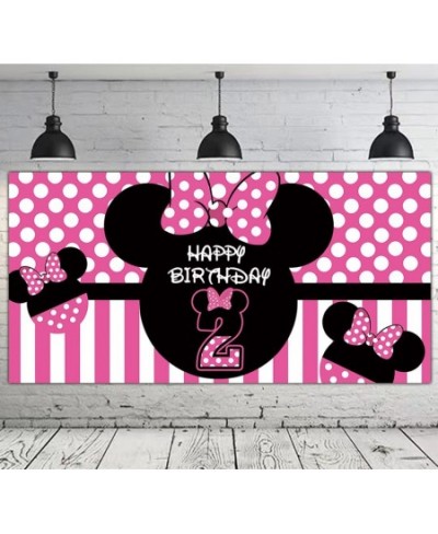 Minnie 2nd Birthday Backdrop Minnie 2nd Birthday Banner Party Supplies Minnie 2nd Birthday Decorations Second Birthday Photog...