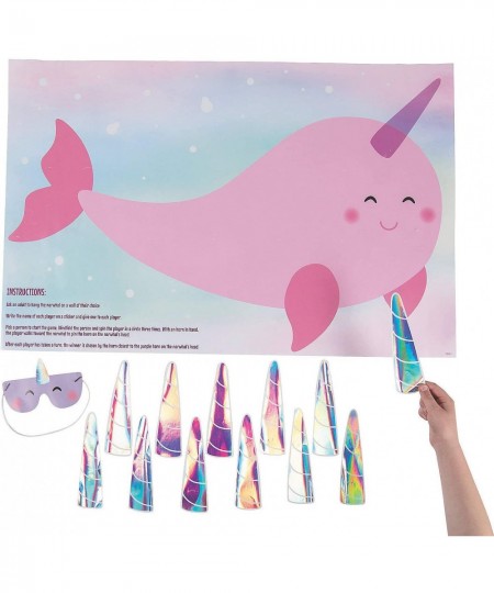 Pin The Horn on The Narwhal Party Game for Kids - Includes Blindfold Poster and 12 Horns - Birthday Party Games $15.38 - Kids...