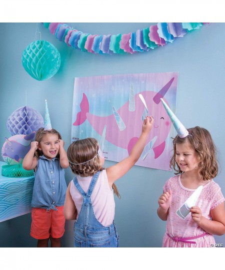 Pin The Horn on The Narwhal Party Game for Kids - Includes Blindfold Poster and 12 Horns - Birthday Party Games $15.38 - Kids...