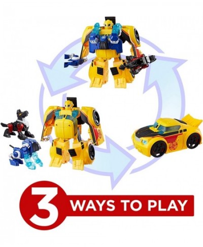 Transformers Rescue Bots Bumblebee Rescue Guard 10-Inch Converting Toy Robot Action Figure Lights and Sounds Toys for Kids Ag...