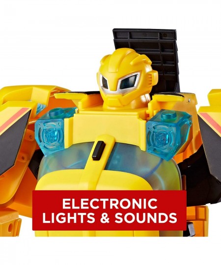 Transformers Rescue Bots Bumblebee Rescue Guard 10-Inch Converting Toy Robot Action Figure Lights and Sounds Toys for Kids Ag...