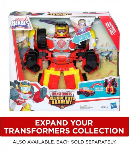 Transformers Rescue Bots Bumblebee Rescue Guard 10-Inch Converting Toy Robot Action Figure Lights and Sounds Toys for Kids Ag...