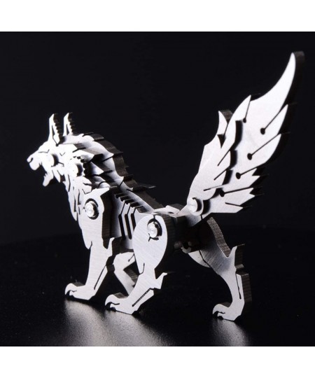 DIY 3D Puzzles Assembly Metal Model Kits for Adult Detachable 3D Jigsaw Puzzles Ornament for Desk (Wolf) $24.35 - 3-D Puzzles