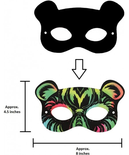 24 Sets Rainbow Scratch Paper Art Superhero Masks Dress Up Halloween Costumes Creative Classroom Arts and Crafts Fun Drawings...