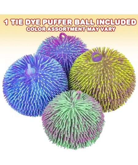 Tie Dye Puffer Ball with Hanging Loop Spiky Stress Relief Balls 6 Inch Squeeze Fidget Toys for Kids Calming Sensory Balls for...