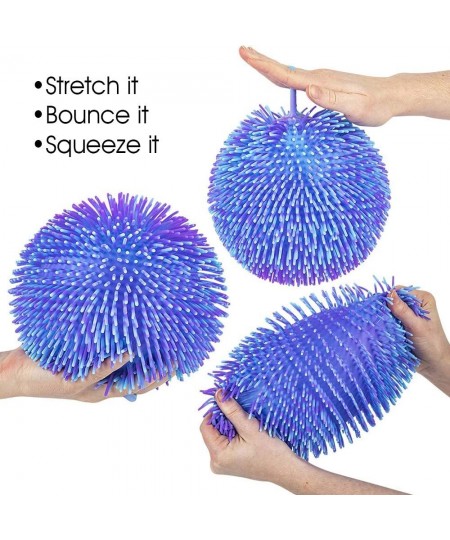 Tie Dye Puffer Ball with Hanging Loop Spiky Stress Relief Balls 6 Inch Squeeze Fidget Toys for Kids Calming Sensory Balls for...