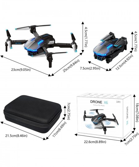 Drone with Dual Camera 4K HD FPV Camera Drone for Kids and Adults Mini Foldable RC Airplane WiFi RC Quadcopter Drone Headless...