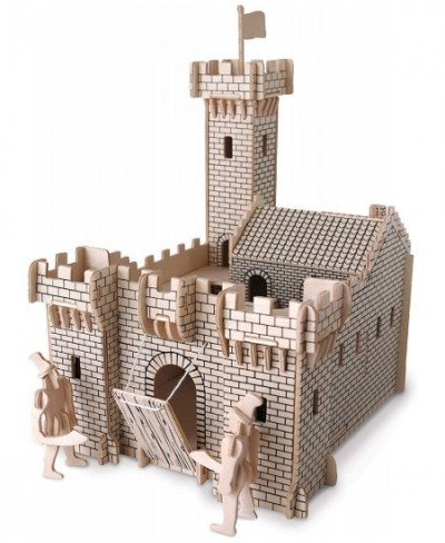 3D Puzzle Fortress Set Wood Craft Construction Model Kit Fun & Educational DIY Wooden Toy Assemble Model Unfinished Crafting ...