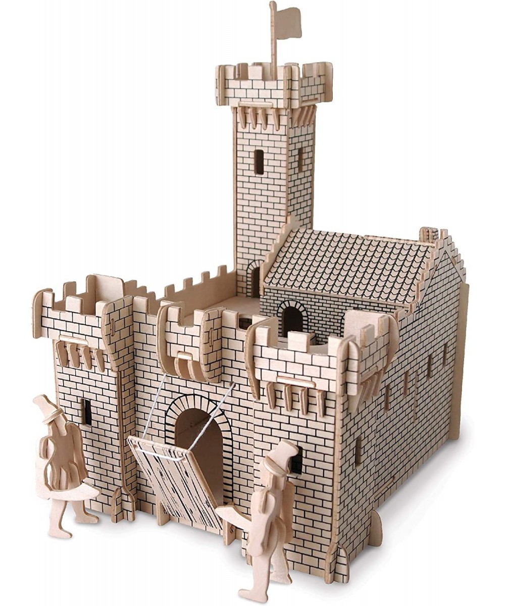 3D Puzzle Fortress Set Wood Craft Construction Model Kit Fun & Educational DIY Wooden Toy Assemble Model Unfinished Crafting ...