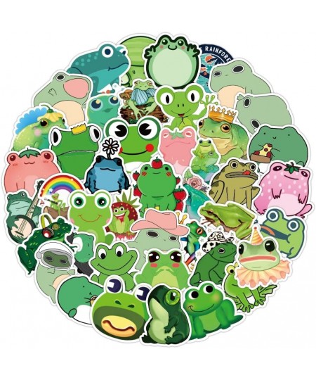 Cute Frog Stickers Decal Waterproof Vinyl Stickers Pack for Water Bottle Hydro Flask Laptop Skateboard Luggage Phone Animal S...