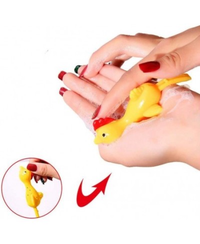 60 Pcs Slingshot Chicken Flick Chicken Squezee Chicken Flingers Stretch and Relax Sticky Funny Rubber Chickens for Party Acti...