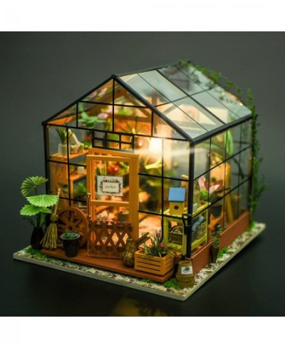 DIY Dollhouse Wooden Miniature Furniture Kit Mini Green House with LED Best Birthday Gifts $64.68 - Dollhouses