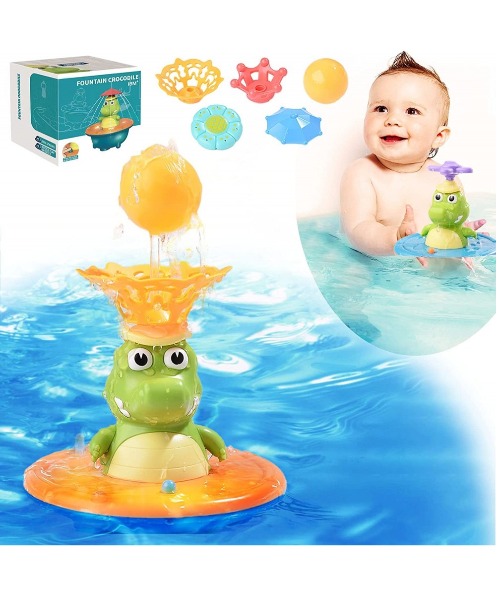 Bath Toys Light Up Baby Pool Toy with LED Light Crocodile Spray Water Toy Floating Wind Up Toys for 1 Year Old Boy Girl New B...