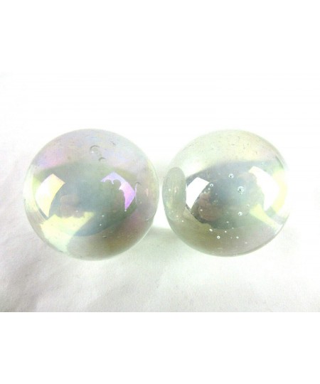 Set of 2 SOAP Bubble Boulders Iridescent Oil soap Large Shooter Solid Glass Marbles $16.75 - Dice & Marble Games