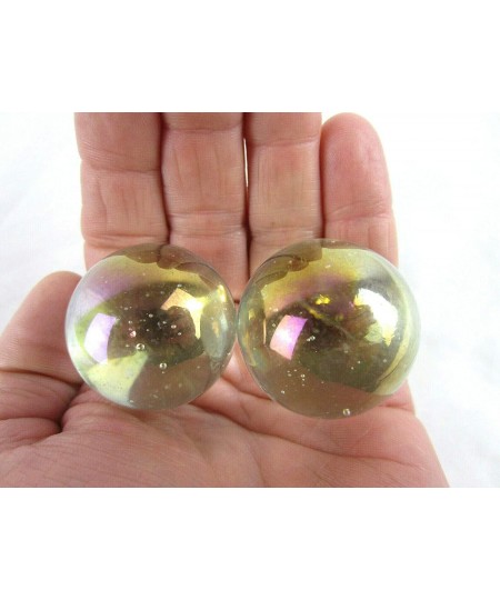 Set of 2 SOAP Bubble Boulders Iridescent Oil soap Large Shooter Solid Glass Marbles $16.75 - Dice & Marble Games