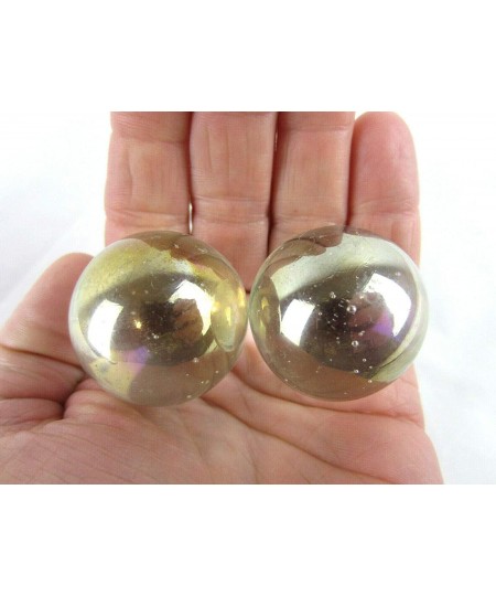 Set of 2 SOAP Bubble Boulders Iridescent Oil soap Large Shooter Solid Glass Marbles $16.75 - Dice & Marble Games