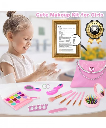 19 Pcs 18 Inch Girl Doll Accessories Make Up Pretended Toys Include Doll Clothes Cosmetic Bag Brush Eye Shadow Cheek Hairclip...