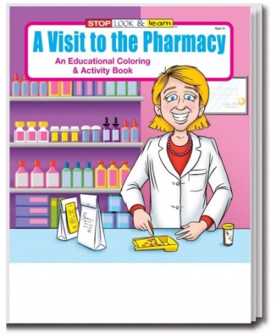 Visit to The Pharmacy - Kids Educational Coloring Books (25 Bulk Pack Without Crayons) - Pharmacist Handout Supplies Drug Sto...