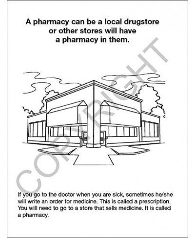 Visit to The Pharmacy - Kids Educational Coloring Books (25 Bulk Pack Without Crayons) - Pharmacist Handout Supplies Drug Sto...