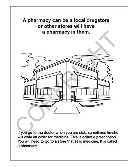 Visit to The Pharmacy - Kids Educational Coloring Books (25 Bulk Pack Without Crayons) - Pharmacist Handout Supplies Drug Sto...