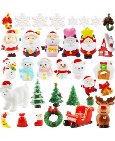 32Pcs Christmas Miniature Figurines for Crafts Mini Ornaments Christmas Village Accessories S Globes Kits Fairy Garden Dollho...