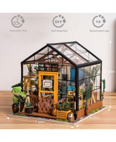 DIY Dollhouse Wooden Miniature Furniture Kit Mini Green House with LED Best Birthday Gifts $64.68 - Dollhouses