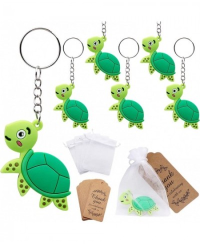 Sea Animal Turtle Keychains Party Favors 24 Sets Goodie Gift Bags with Kraft Thank You Tags White Bag for Kids Ocean Mermaid ...