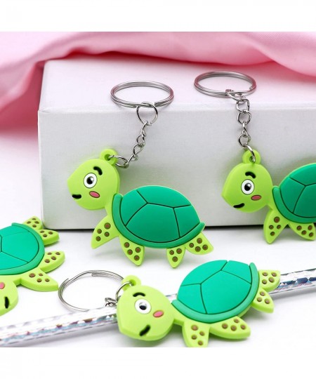 Sea Animal Turtle Keychains Party Favors 24 Sets Goodie Gift Bags with Kraft Thank You Tags White Bag for Kids Ocean Mermaid ...