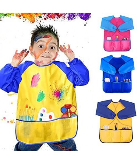 Kids Art Smocks 3 Pack Waterproof Artist Painting Aprons for Children $17.72 - Kids' Artist Aprons & Smocks