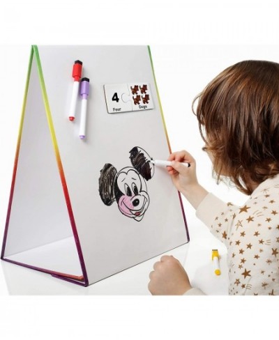 Kids Self-Standing Double-Sided Tabletop Magnetic Easel Dry Erase White Board. Includes 8 Dry Erase Markers + Educational Mag...