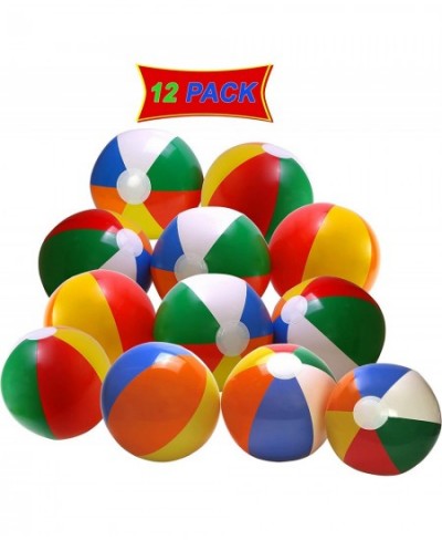 Rainbow Beach Balls - 12 inch Inflatable Beach Balls Kids Pool Toy (Pack of 12) $28.20 - Swimming Pool & Outdoor Water Toys